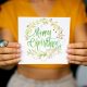 christmas diy postcard with simple lettering